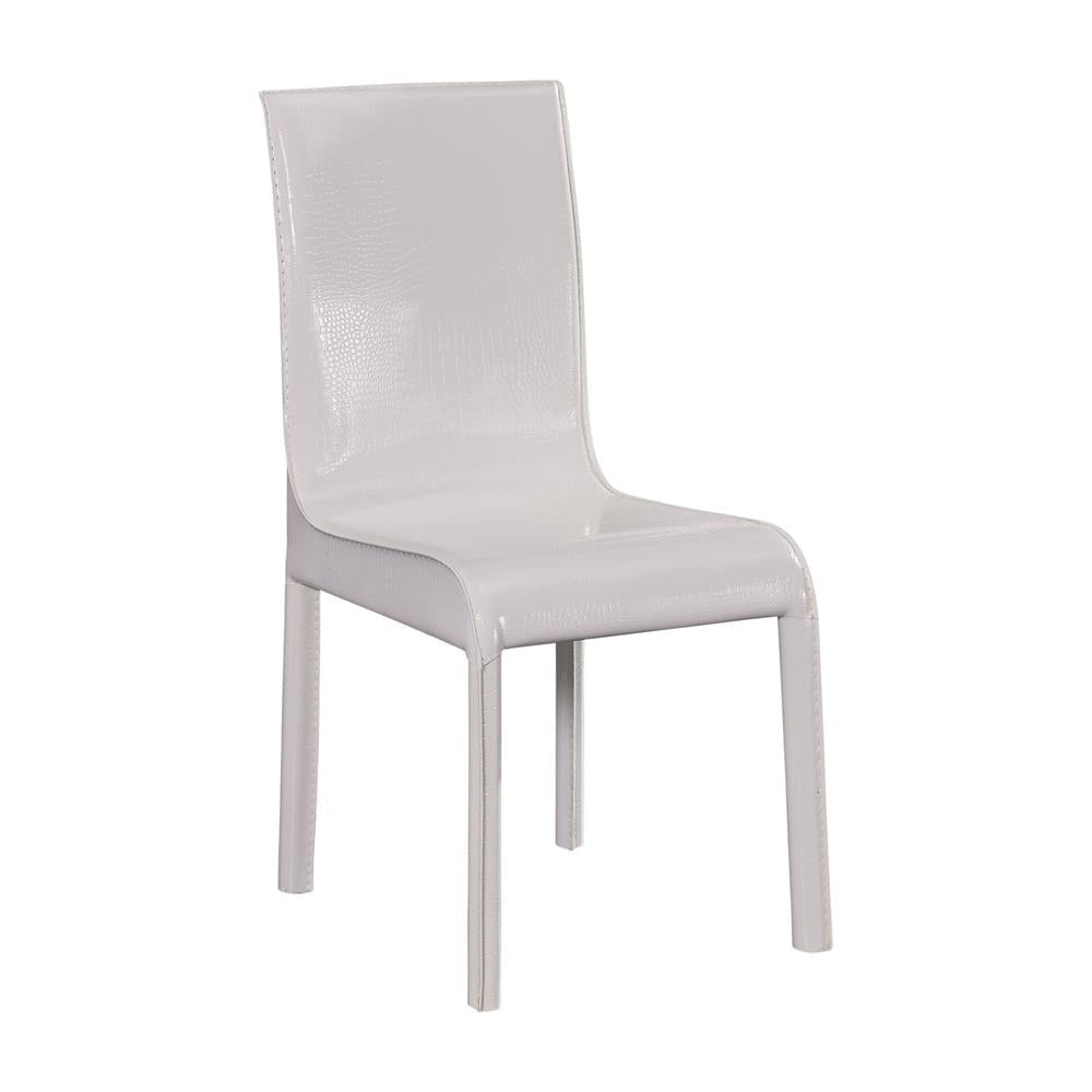 2x Steel Frame White Leatherette Medium High Backrest Dining Chairs with Wooden legs Chair Fast shipping On sale