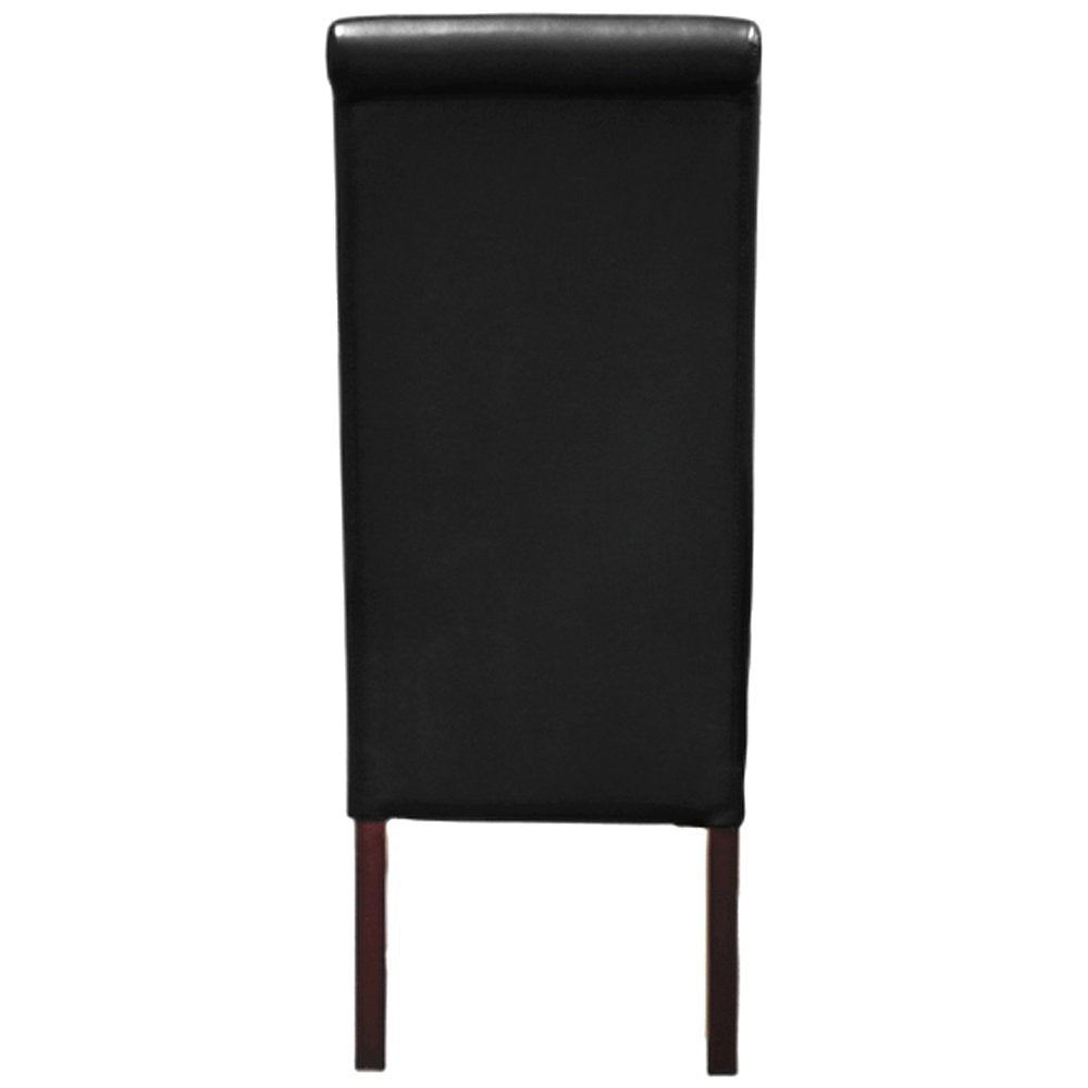 2x Wooden Frame Black Leatherette Dining Chairs with Solid Pine Legs Chair Fast shipping On sale