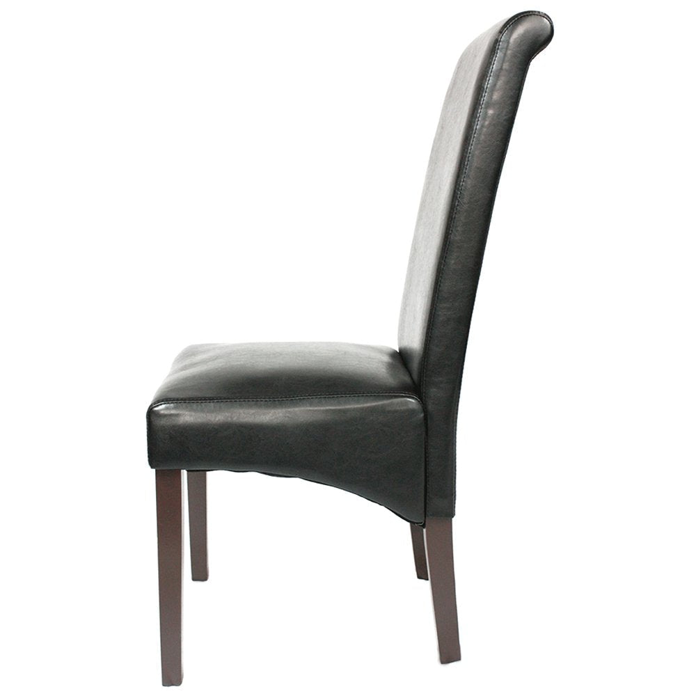 2x Wooden Frame Black Leatherette Dining Chairs with Solid Pine Legs Chair Fast shipping On sale