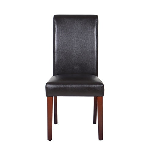 2x Wooden Frame Brown Leatherette Dining Chairs with Solid Pine Legs Chair Fast shipping On sale