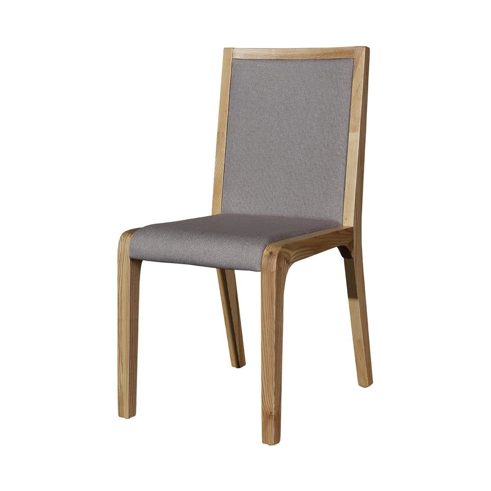 2x Wooden Frame Leatherette In Gray Fabric Dining Chairs with Legs Chair Fast shipping On sale