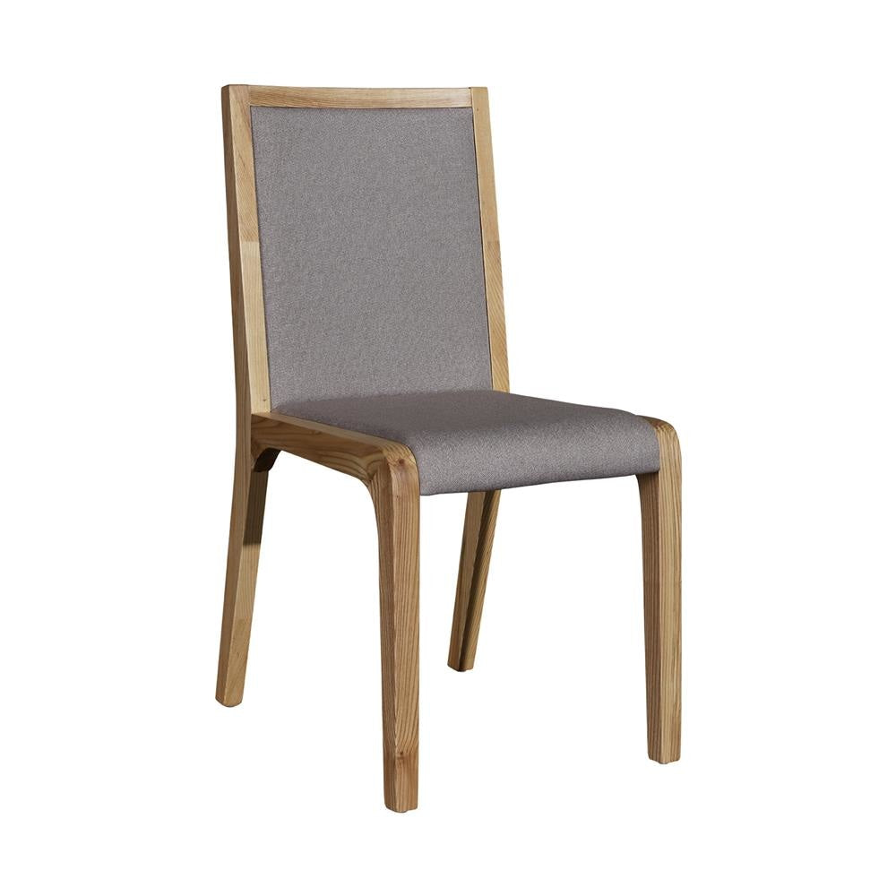 2x Wooden Frame Leatherette In Gray Fabric Dining Chairs with Legs Chair Fast shipping On sale