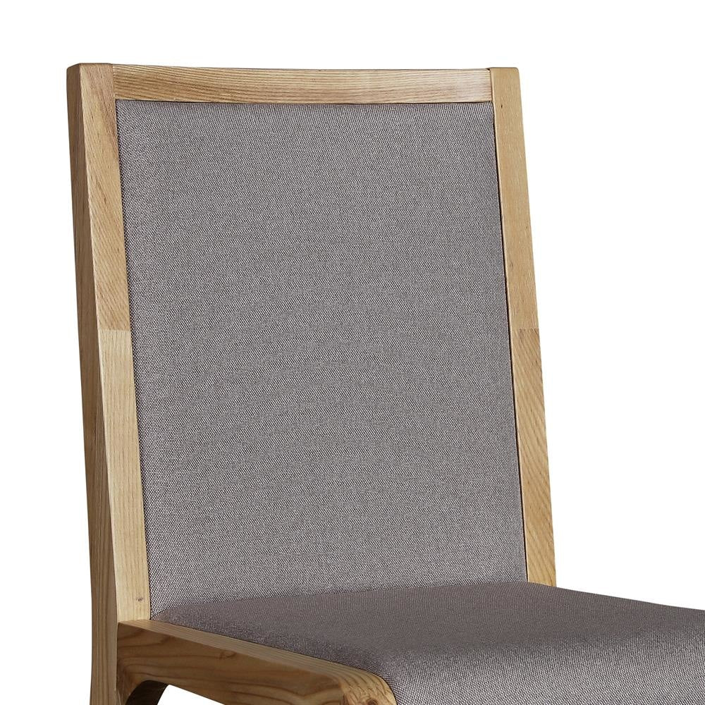 2x Wooden Frame Leatherette In Gray Fabric Dining Chairs with Legs Chair Fast shipping On sale