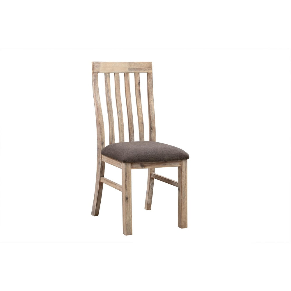 2x Wooden Frame Leatherette in Solid Acacia Wood & Veneer Dining Chairs Oak Colour Chair Fast shipping On sale