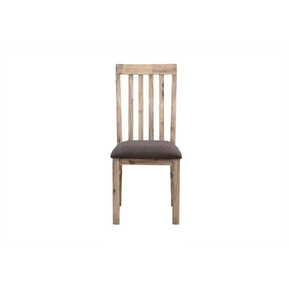 2x Wooden Frame Leatherette in Solid Acacia Wood & Veneer Dining Chairs Oak Colour Chair Fast shipping On sale