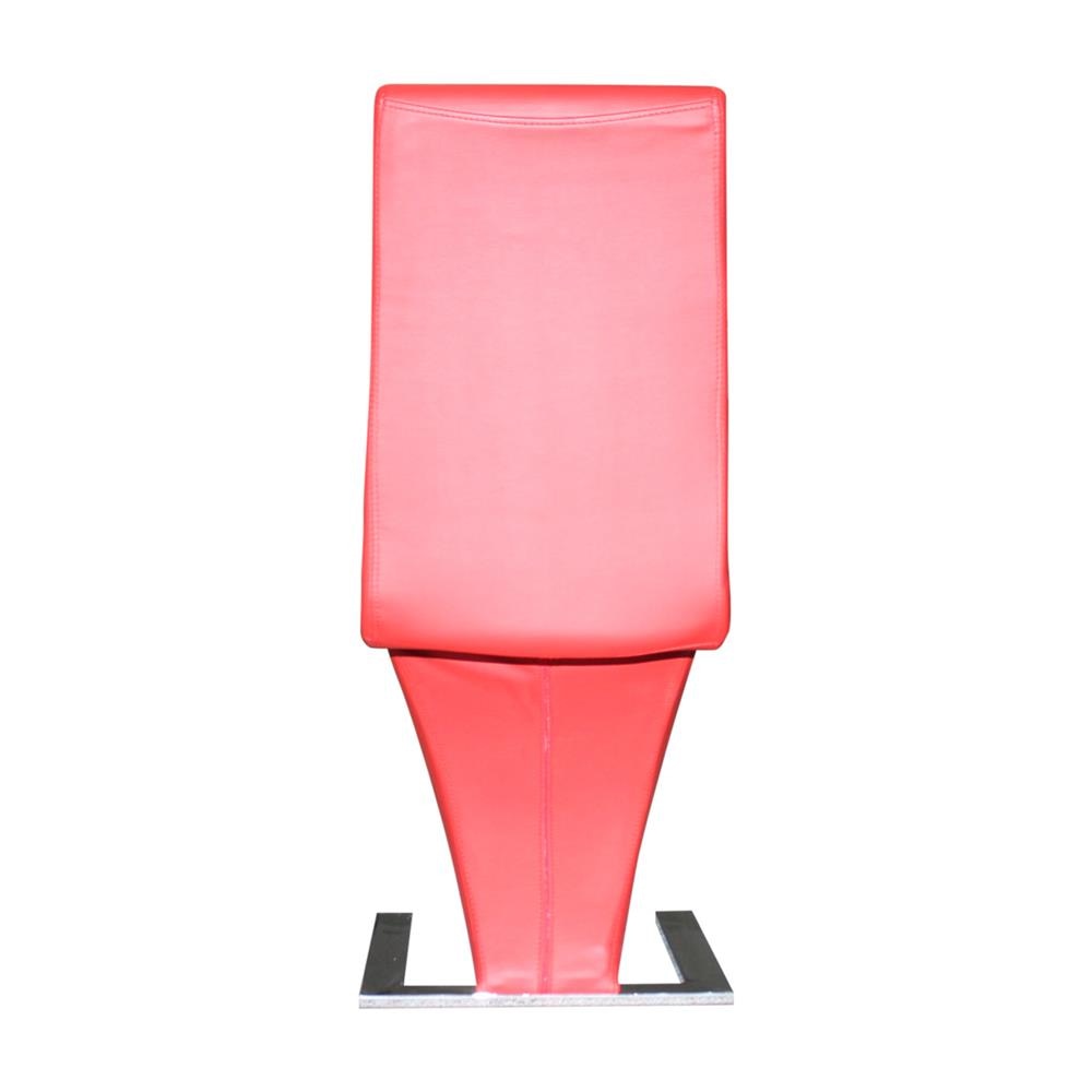 2x Z Shape Red Leatherette Dining Chairs with Stainless Base Chair Fast shipping On sale