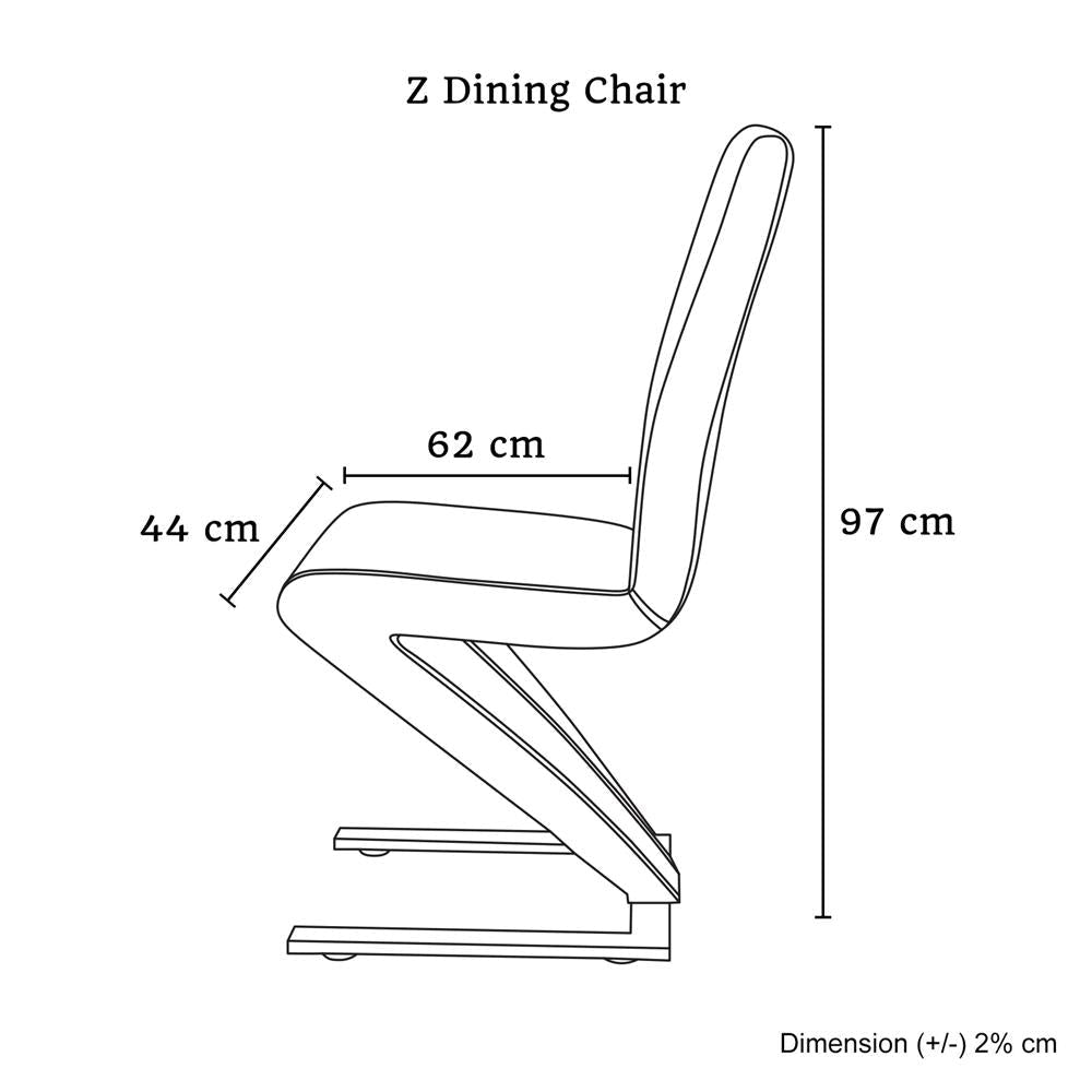 2x Z Shape White Leatherette Dining Chairs with Stainless Base Chair Fast shipping On sale