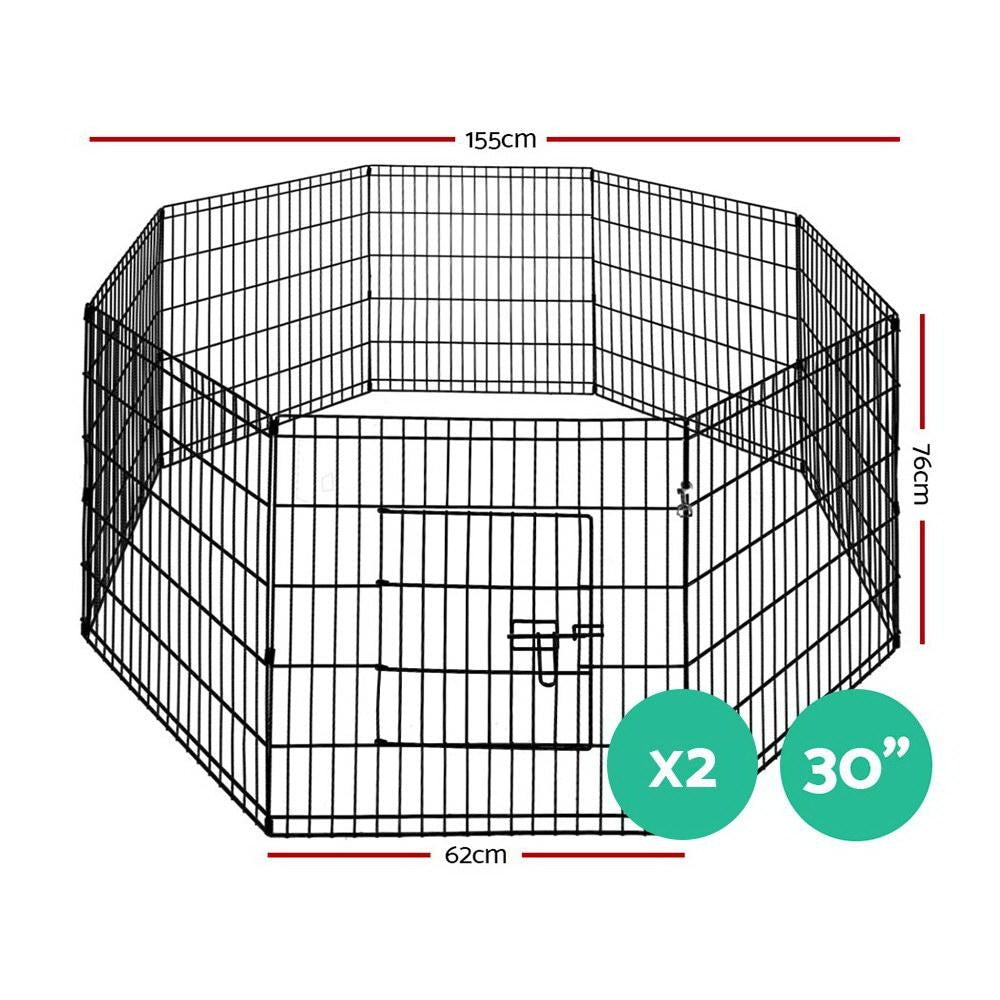 2X30’ 8 Panel Pet Dog Playpen Puppy Exercise Cage Enclosure Fence Play Pen Cares Fast shipping On sale