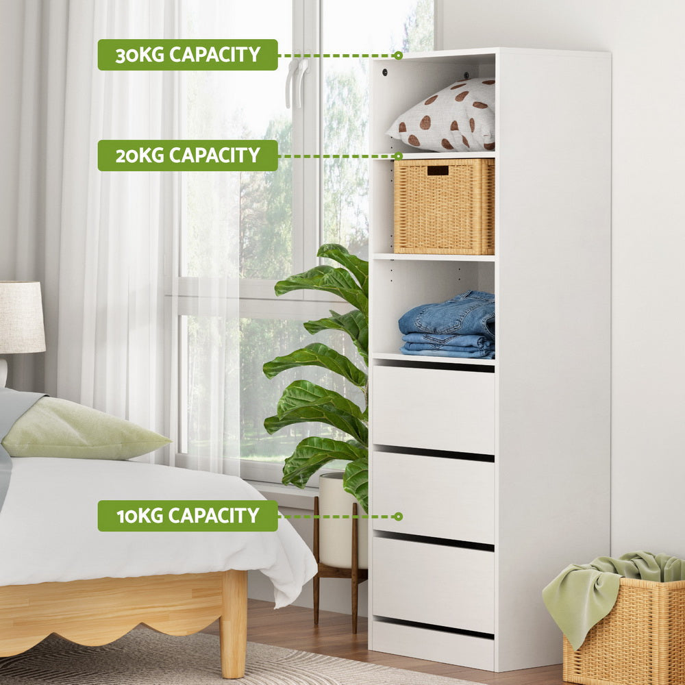 3 Chest of Drawers Tallboy Cabinet White Of Fast shipping On sale