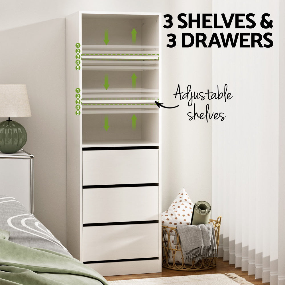 3 Chest of Drawers Tallboy Cabinet White Of Fast shipping On sale