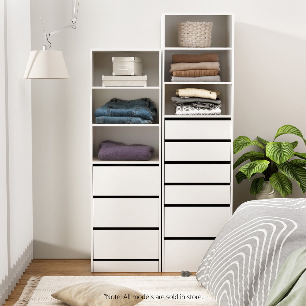 3 Chest of Drawers Tallboy Cabinet White Of Fast shipping On sale