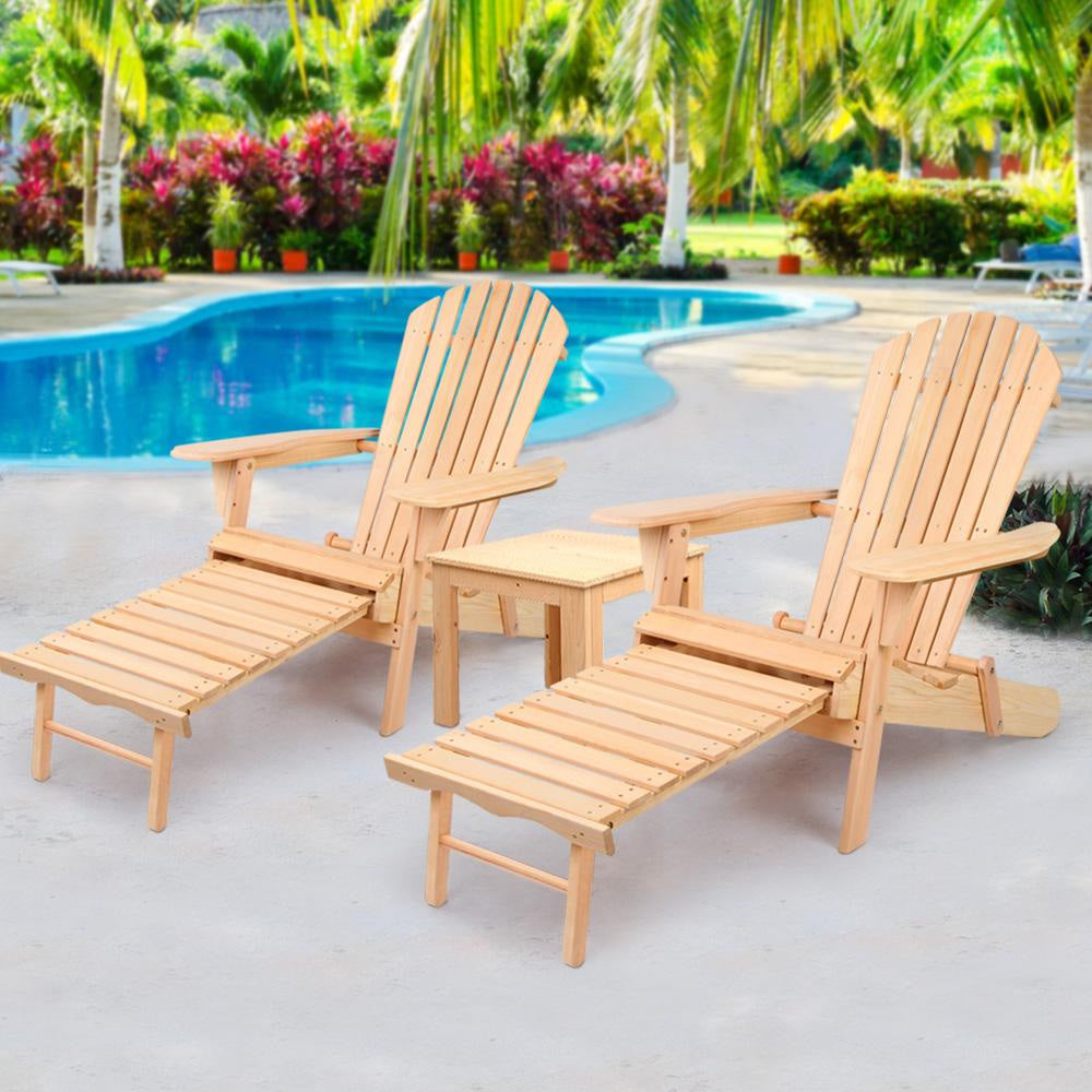 3 Piece Outdoor Beach Chair and Table Set Sets Fast shipping On sale