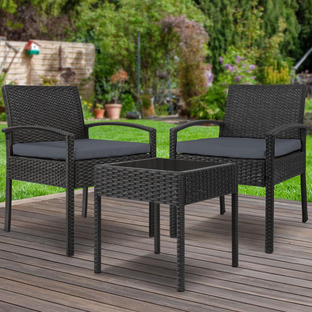 3 - piece Outdoor Set - Black Sets Fast shipping On sale