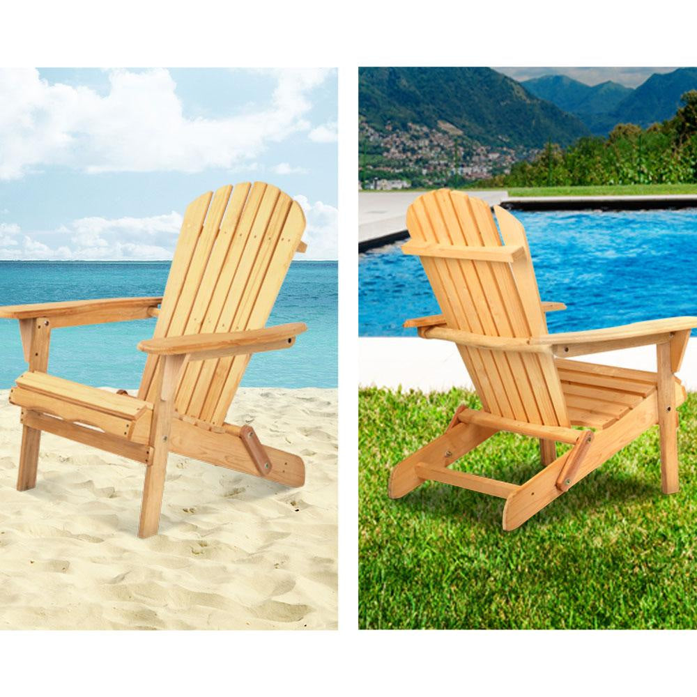 3 Piece Wooden Outdoor Beach Chair and Table Set Sets Fast shipping On sale