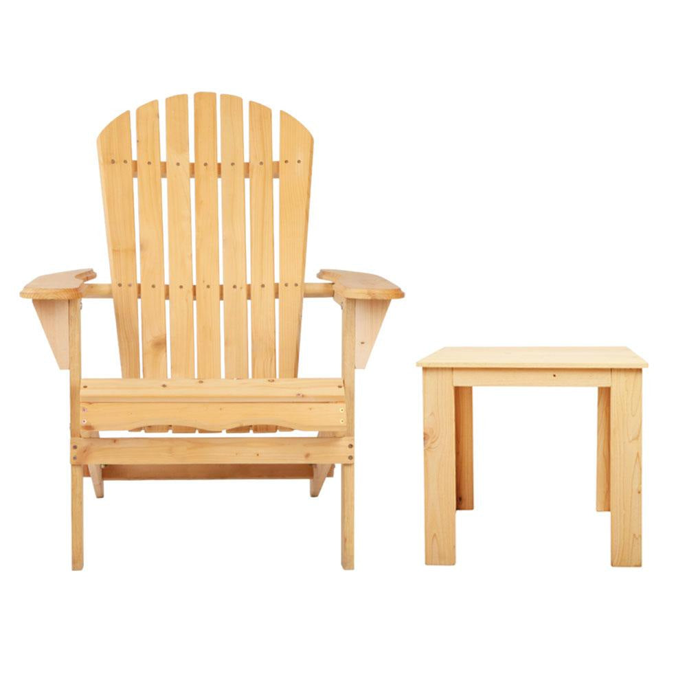 3 Piece Wooden Outdoor Beach Chair and Table Set Sets Fast shipping On sale