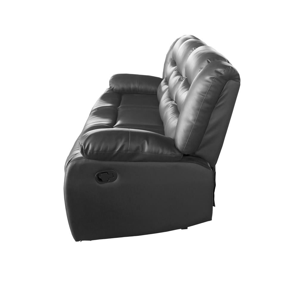 3 Seater Recliner Sofa In Faux Leather Lounge Couch in Black Chair Fast shipping On sale