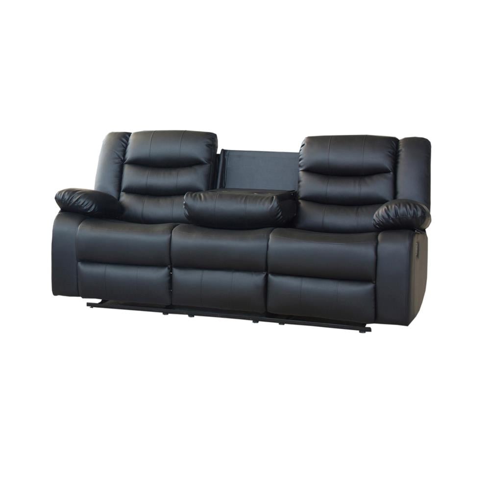 3 Seater Recliner Sofa In Faux Leather Lounge Couch in Black Chair Fast shipping On sale