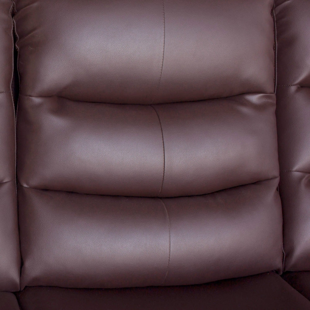 3 Seater Recliner Sofa In Faux Leather Lounge Couch in Brown Chair Fast shipping On sale