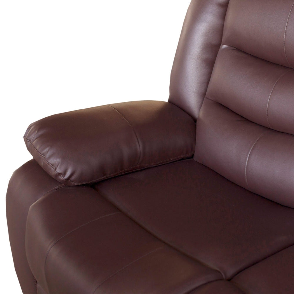 3 Seater Recliner Sofa In Faux Leather Lounge Couch in Brown Chair Fast shipping On sale