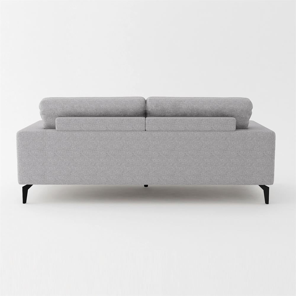 3 Seater Sofa Light Grey Fabric Lounge Set for Living Room Couch with Solid Wooden Frame Black Legs Fast shipping On sale