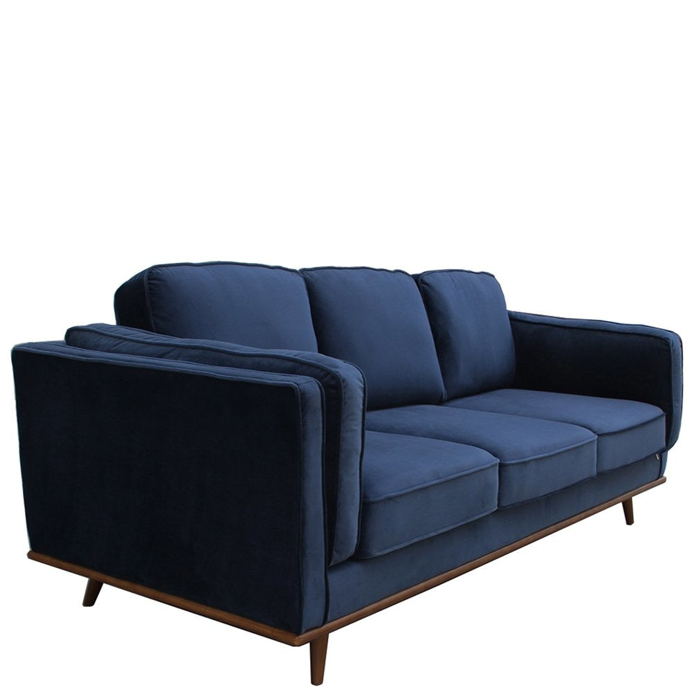 3 Seater Sofa Soft Blue in Velvet Fabric Lounge Set for Living Room Couch with Wooden Frame Fast shipping On sale
