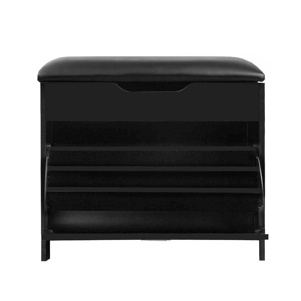 3 Tier Shoe Cabinet Storage Stool Black Fast shipping On sale
