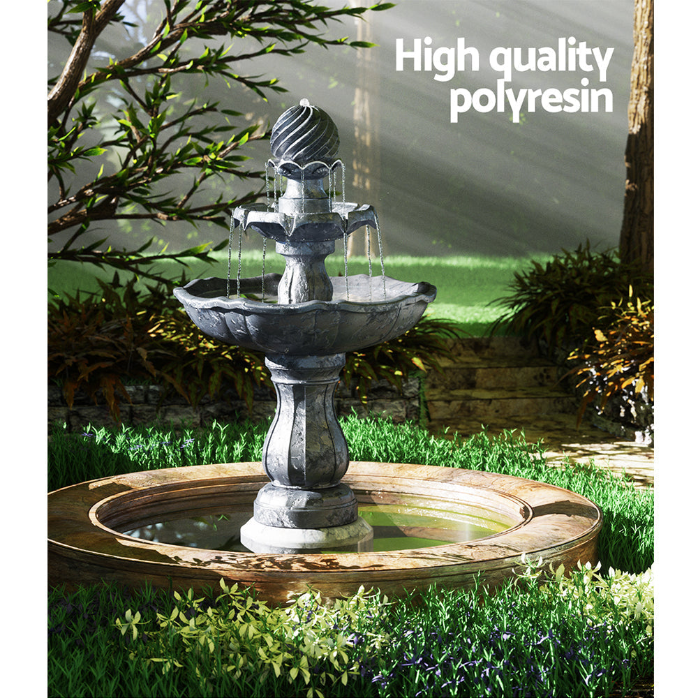 3 Tier Solar Powered Water Fountain - Black Outdoor Decor Fast shipping On sale