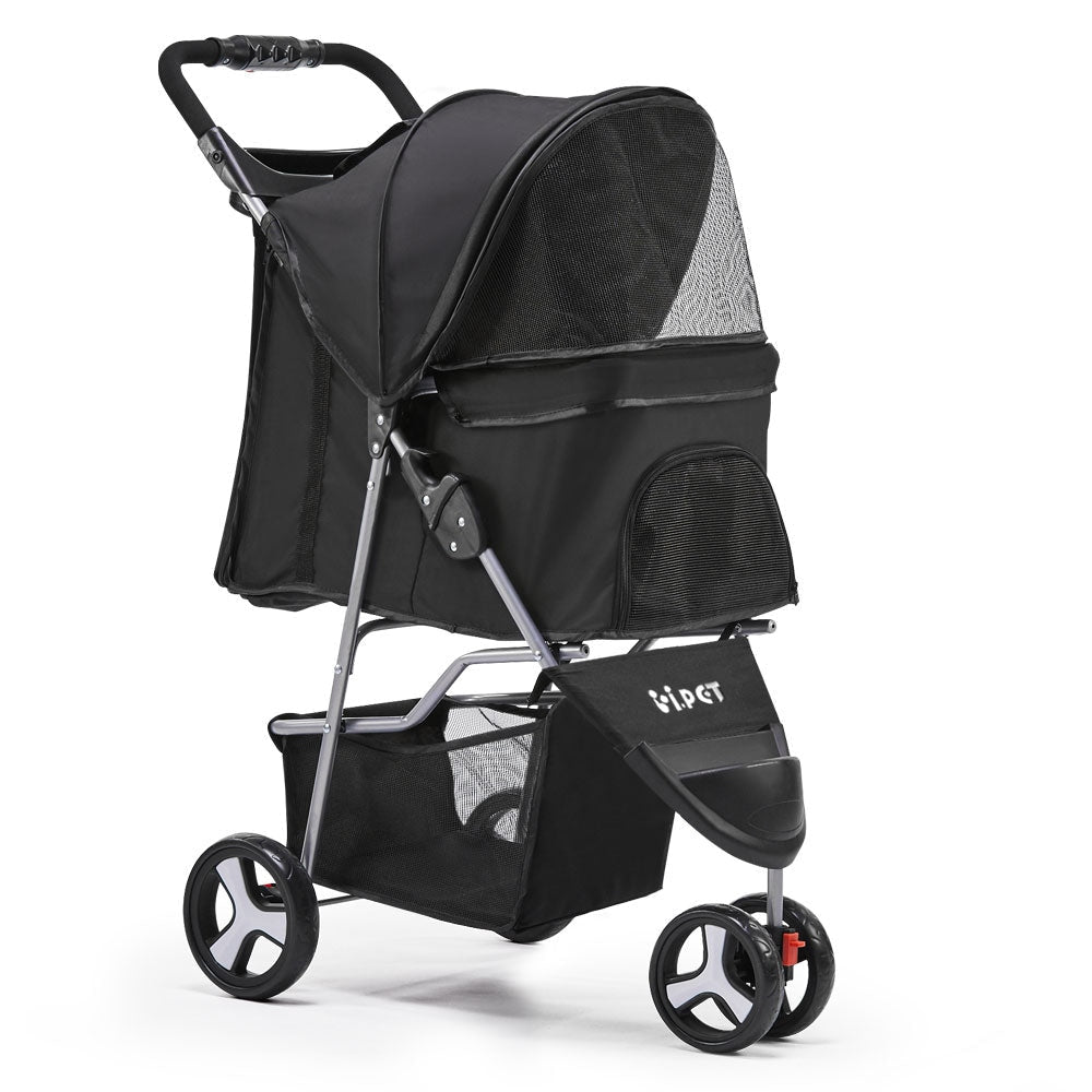 3 Wheel Pet Stroller - Black Dog Supplies Fast shipping On sale