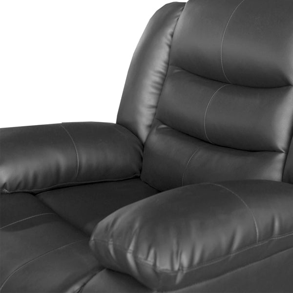 3 + 1 + 1 Seater Recliner Sofa In Faux Leather Lounge Couch in Black Chair Fast shipping On sale