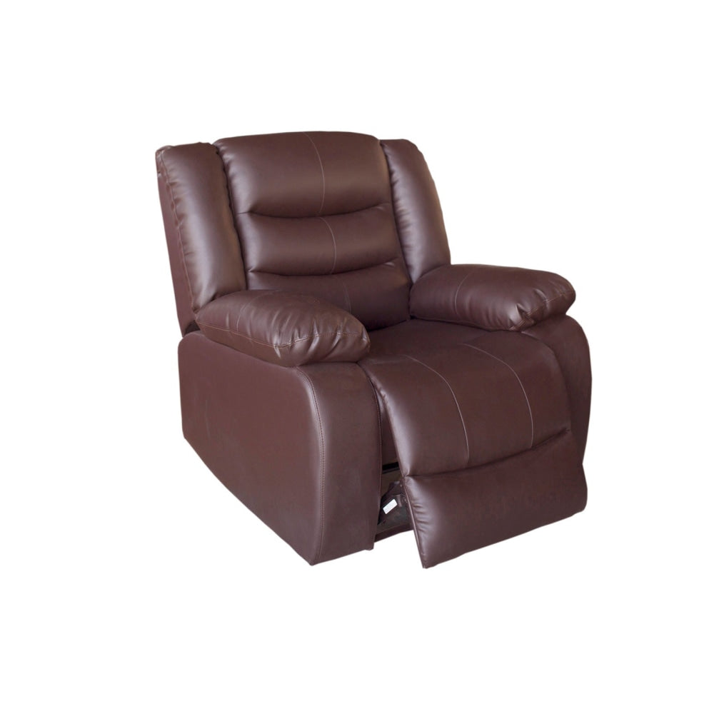 3 + 1 + 1 Seater Recliner Sofa In Faux Leather Lounge Couch in Brown Chair Fast shipping On sale