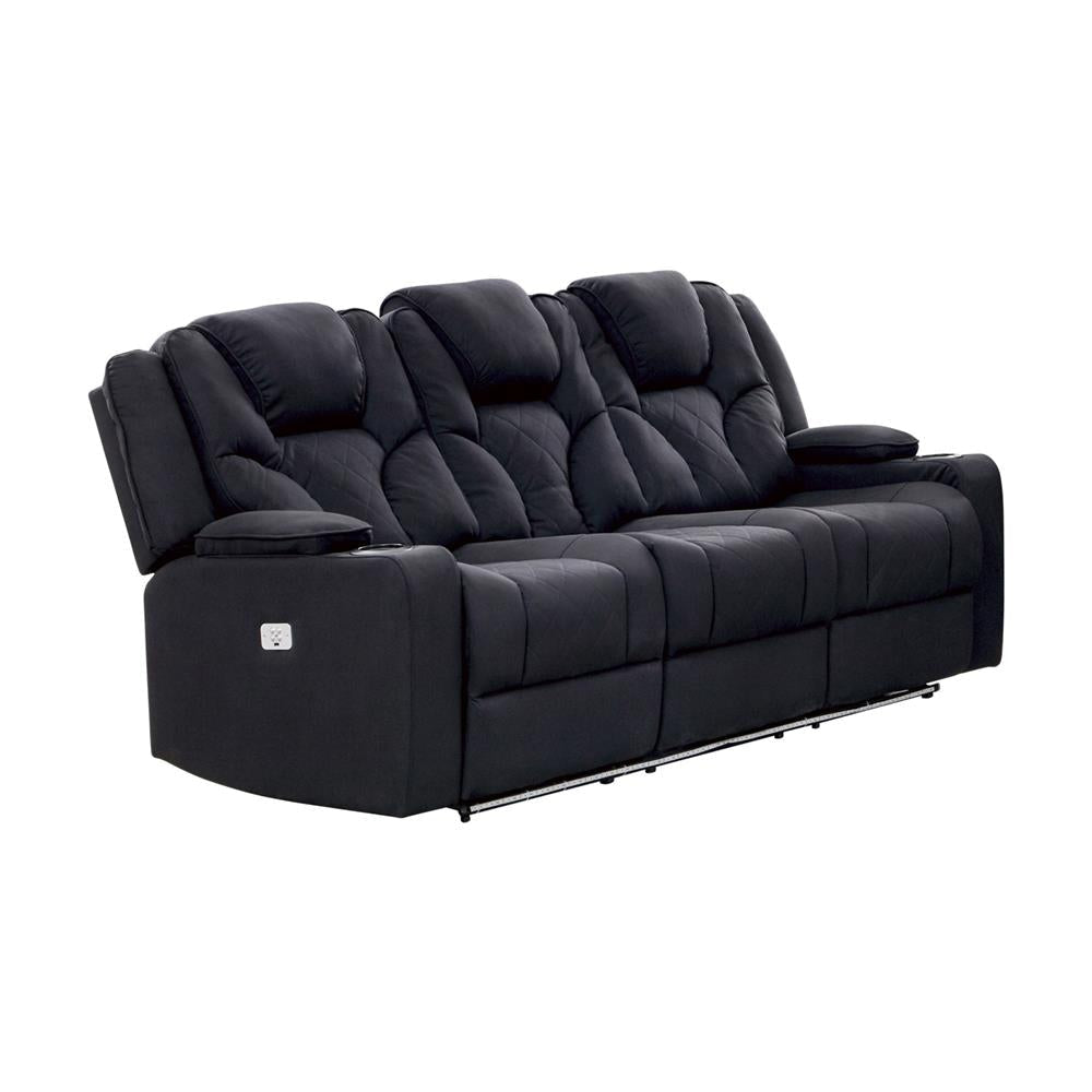 3 + 2 Seater Electric Recliner Stylish Rhino Fabric Black Lounge Armchair with LED Features Chair Fast shipping On sale