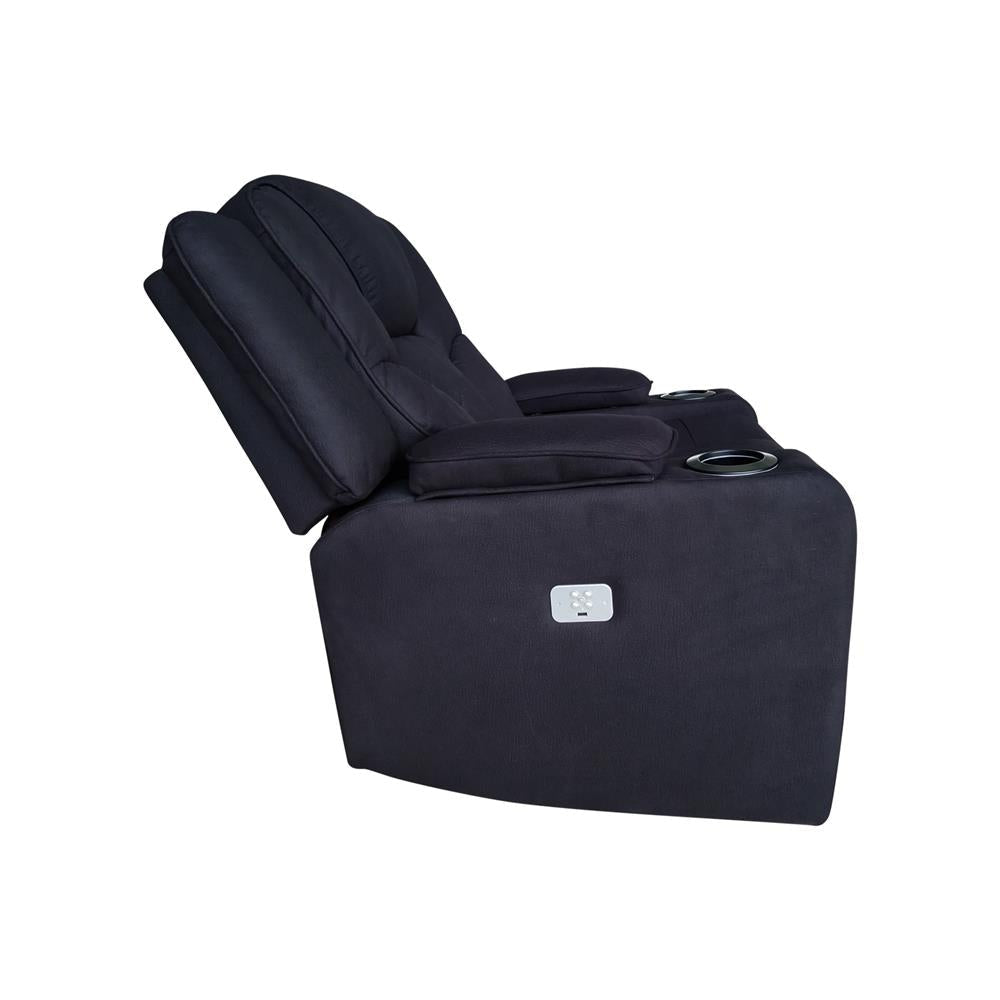 3 + 2 Seater Electric Recliner Stylish Rhino Fabric Black Lounge Armchair with LED Features Chair Fast shipping On sale