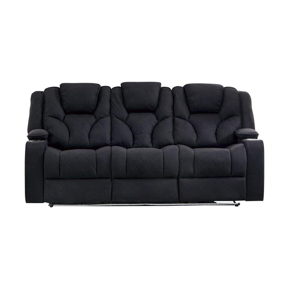 3 + 2 Seater Electric Recliner Stylish Rhino Fabric Black Lounge Armchair with LED Features Chair Fast shipping On sale