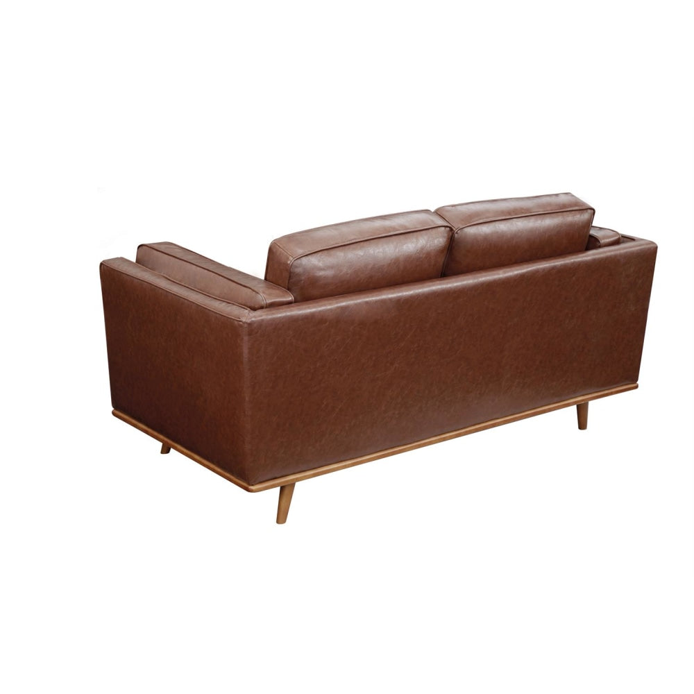 3 + 2 Seater Sofa Brown Faux Leather Lounge Set for Living Room Couch with Wooden Frame Fast shipping On sale