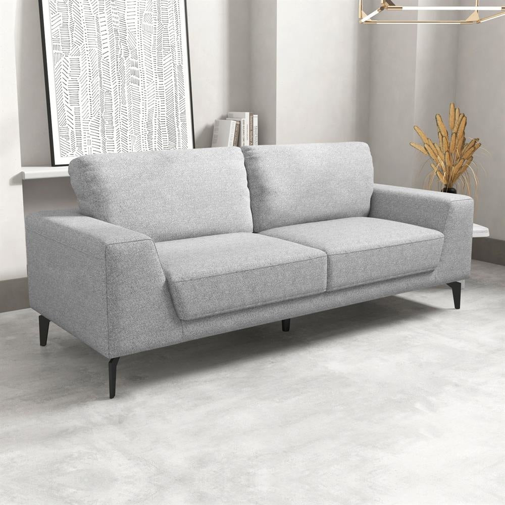 3 + 2 Seater Sofa Light Grey Fabric Lounge Set for Living Room Couch with Solid Wooden Frame Black Legs Fast shipping On sale