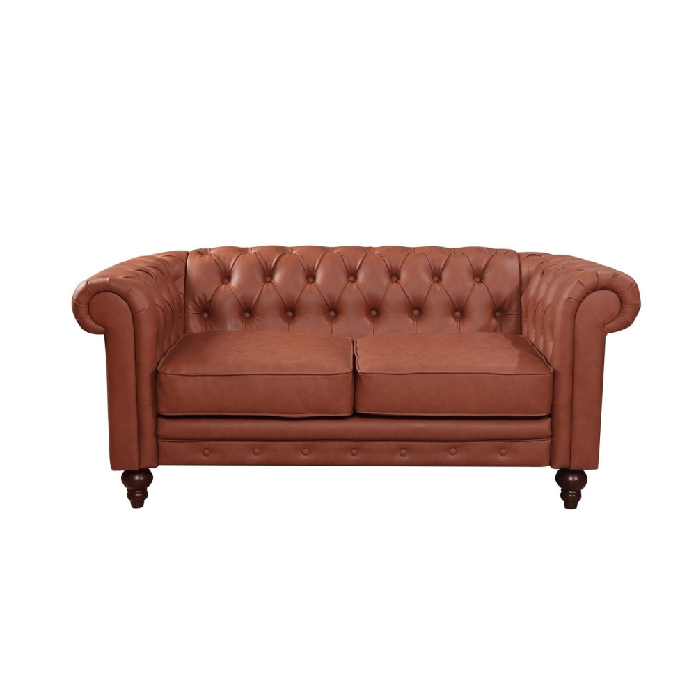 3 + 2 + 1 Seater Brown Sofa Lounge Chesterfireld Style Button Tufted in Faux Leather Fast shipping On sale
