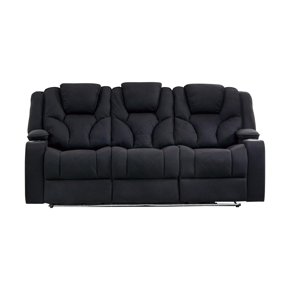 3 + 2 + 1 Seater Electric Recliner Stylish Rhino Fabric Black Lounge Armchair with LED Features Chair Fast shipping On sale