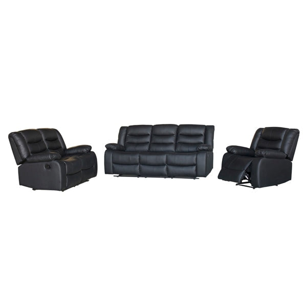 3 + 2 + 1 Seater Recliner Sofa In Faux Leather Lounge Couch in Black Chair Fast shipping On sale