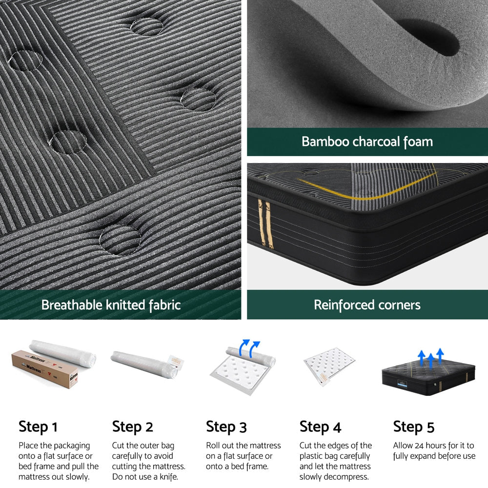 35cm Giselle Mattress King Bed Bamboo Pocket Firm Foam Fast shipping On sale