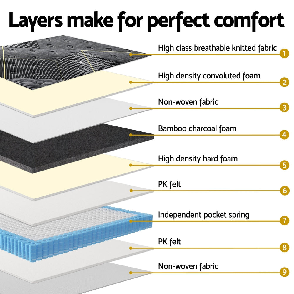 35cm Giselle Mattress King Bed Bamboo Pocket Firm Foam Fast shipping On sale