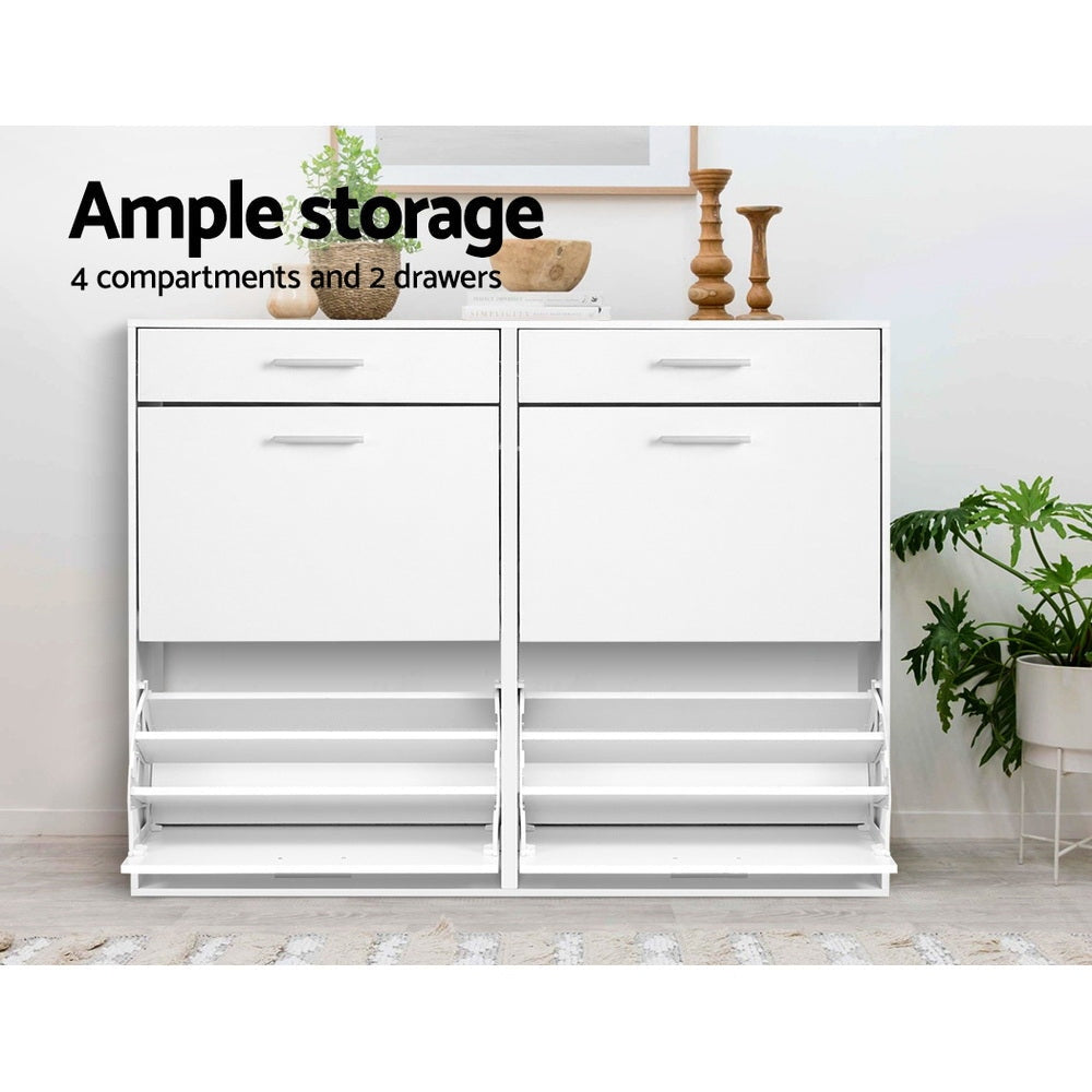 36 Pairs Shoe Cabinet Rack Organisers Storage Shelf Drawer Cupboard White Fast shipping On sale