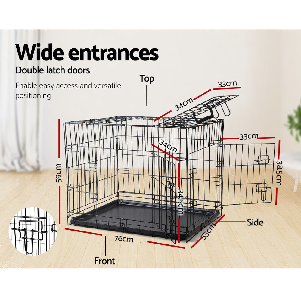 36inch Pet Dog Cat Fold Down Large Cage - Black Supplies Fast shipping On sale