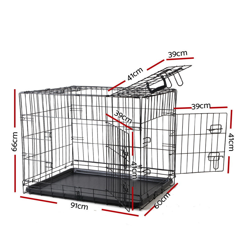 36inch Pet Dog Cat Fold Down Large Cage - Black Supplies Fast shipping On sale