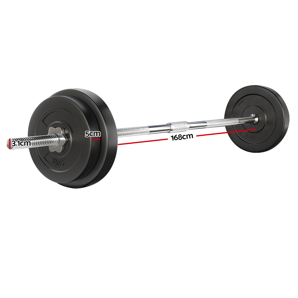 38KG Barbell Weight Set Plates Bar Bench Press Fitness Exercise Home Gym 168cm Sports & Fast shipping On sale