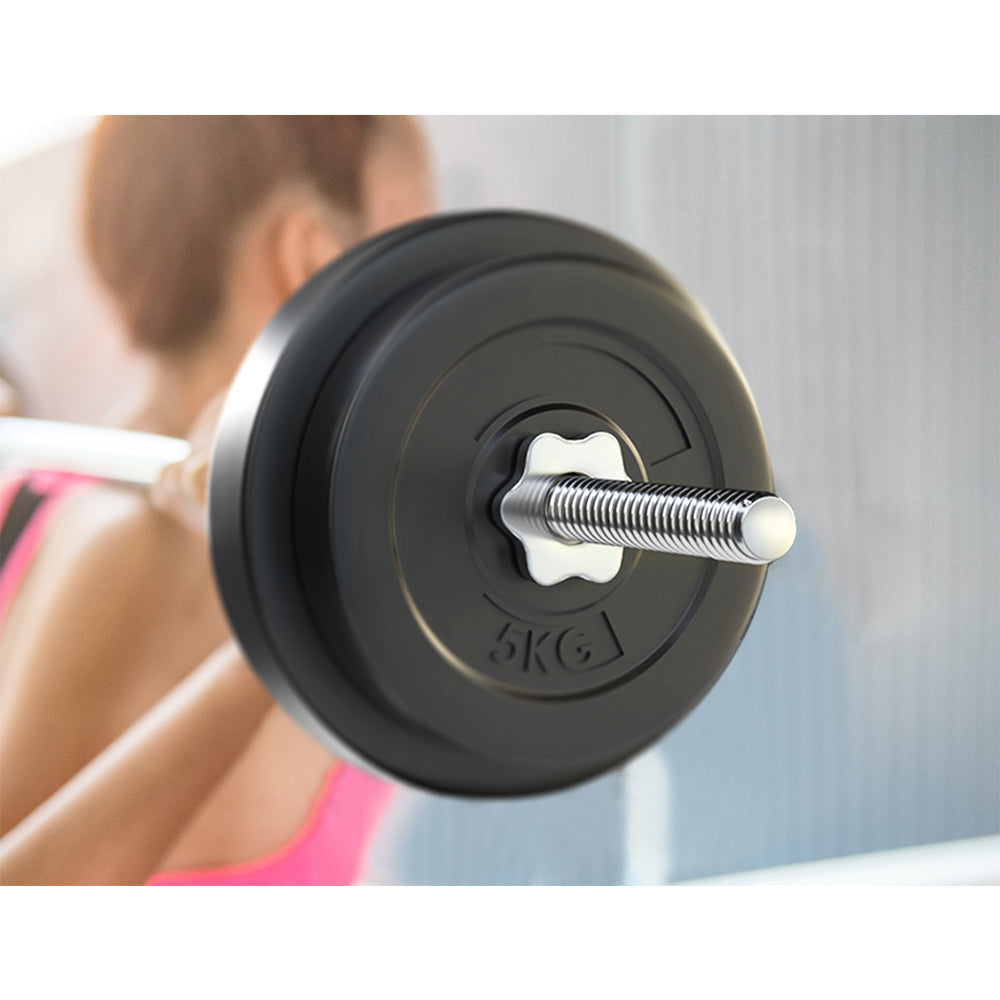 38KG Barbell Weight Set Plates Bar Bench Press Fitness Exercise Home Gym 168cm Sports & Fast shipping On sale