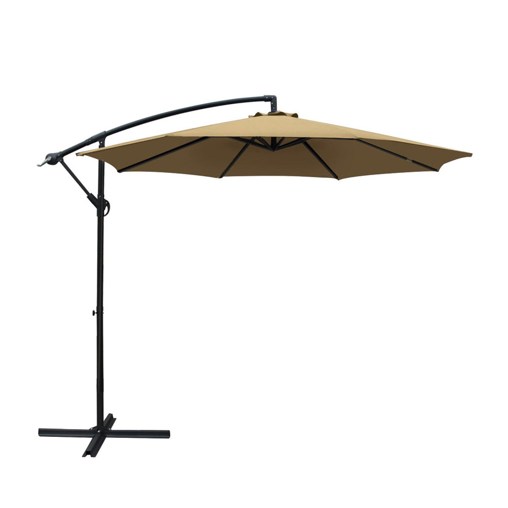 3M Cantilevered Outdoor Umbrella - Beige Patio Umbrellas Fast shipping On sale