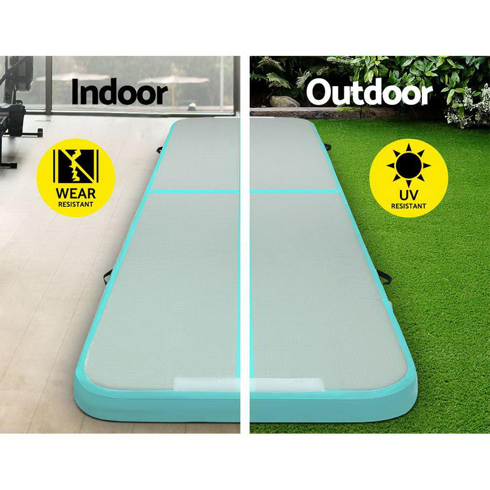 3m x 1m Air Track Mat Gymnastic Tumbling Mint Green and Grey Sports & Fitness Fast shipping On sale