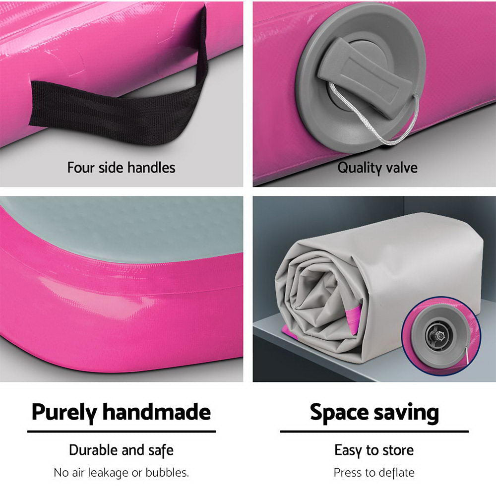 3m x 1m Air Track Mat Gymnastic Tumbling Pink and Grey Sports & Fitness Fast shipping On sale