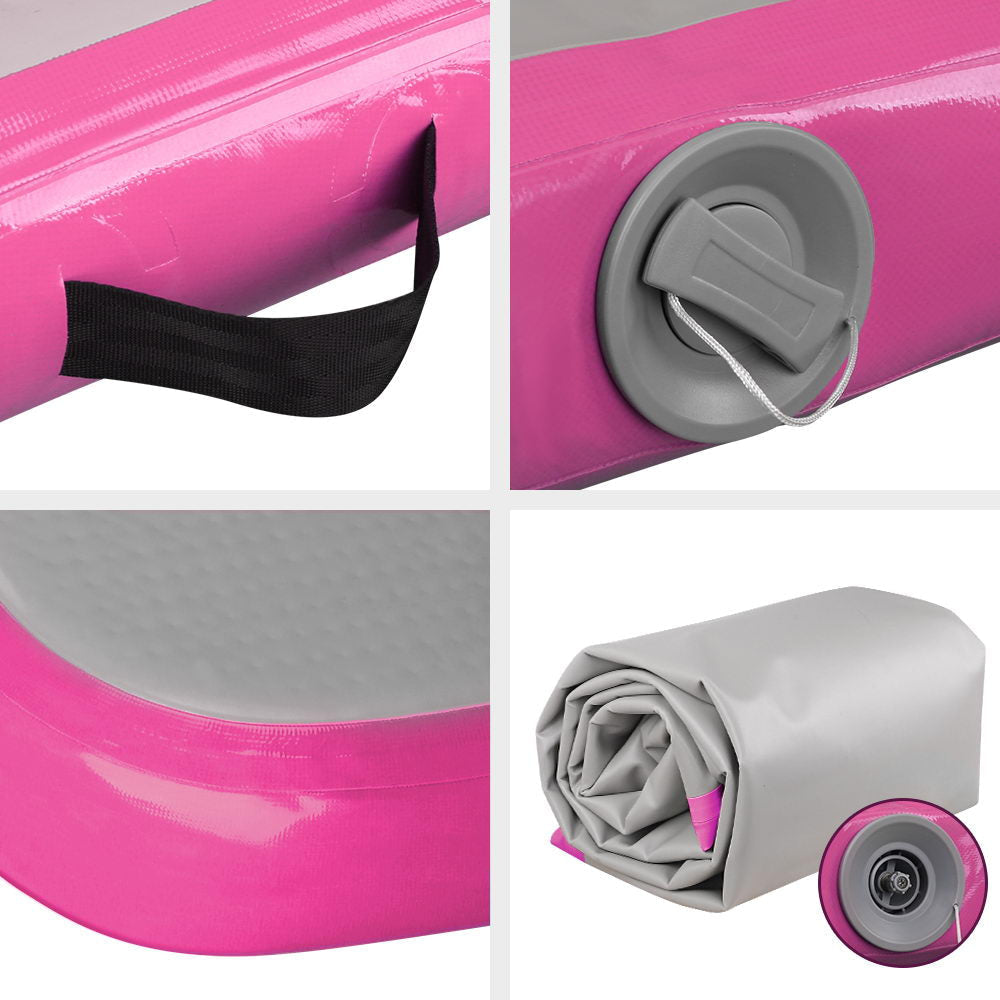 3m x 1m Air Track Mat Gymnastic Tumbling Pink and Grey Sports & Fitness Fast shipping On sale