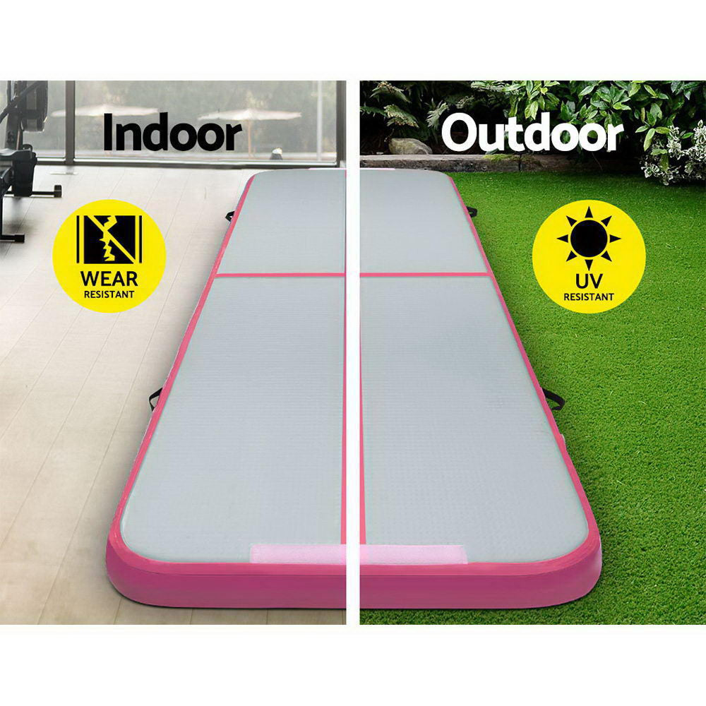 3m x 1m Air Track Mat Gymnastic Tumbling Pink and Grey Sports & Fitness Fast shipping On sale